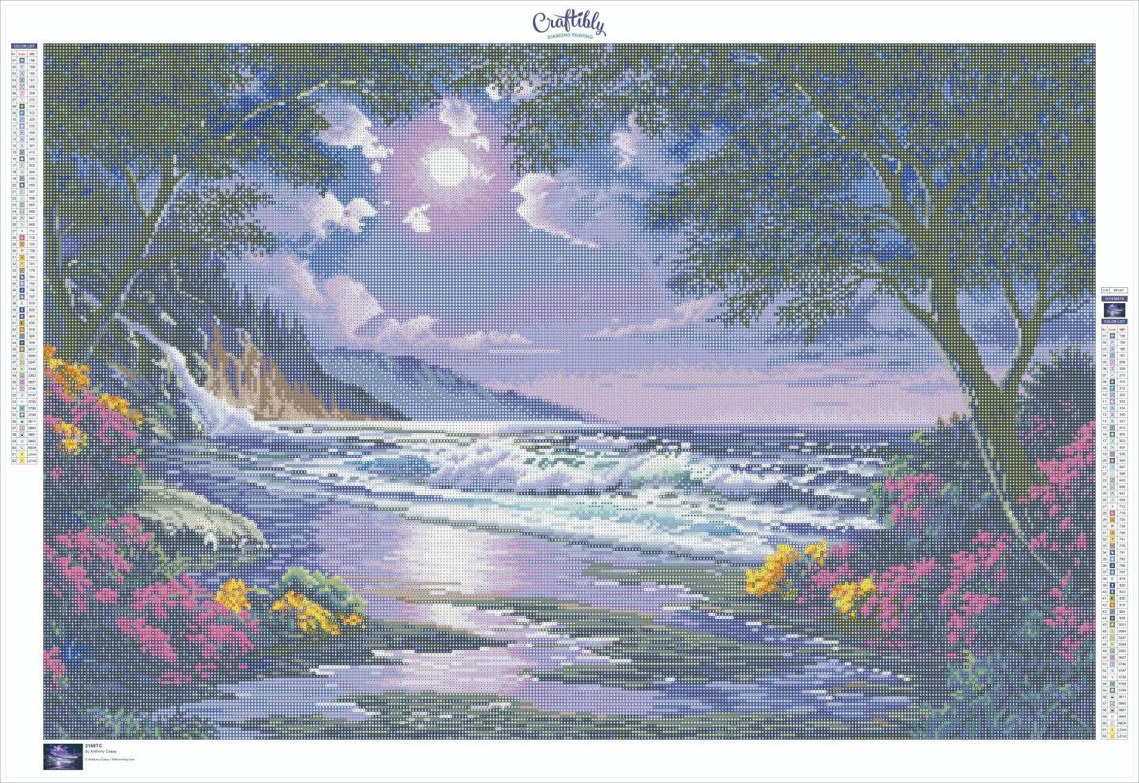 Ravensburger Puzzle 3000 Piece Moonlight Beach Anthony Casay 1997
