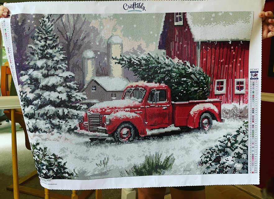 Craftibly Christmas Truck canvas finished