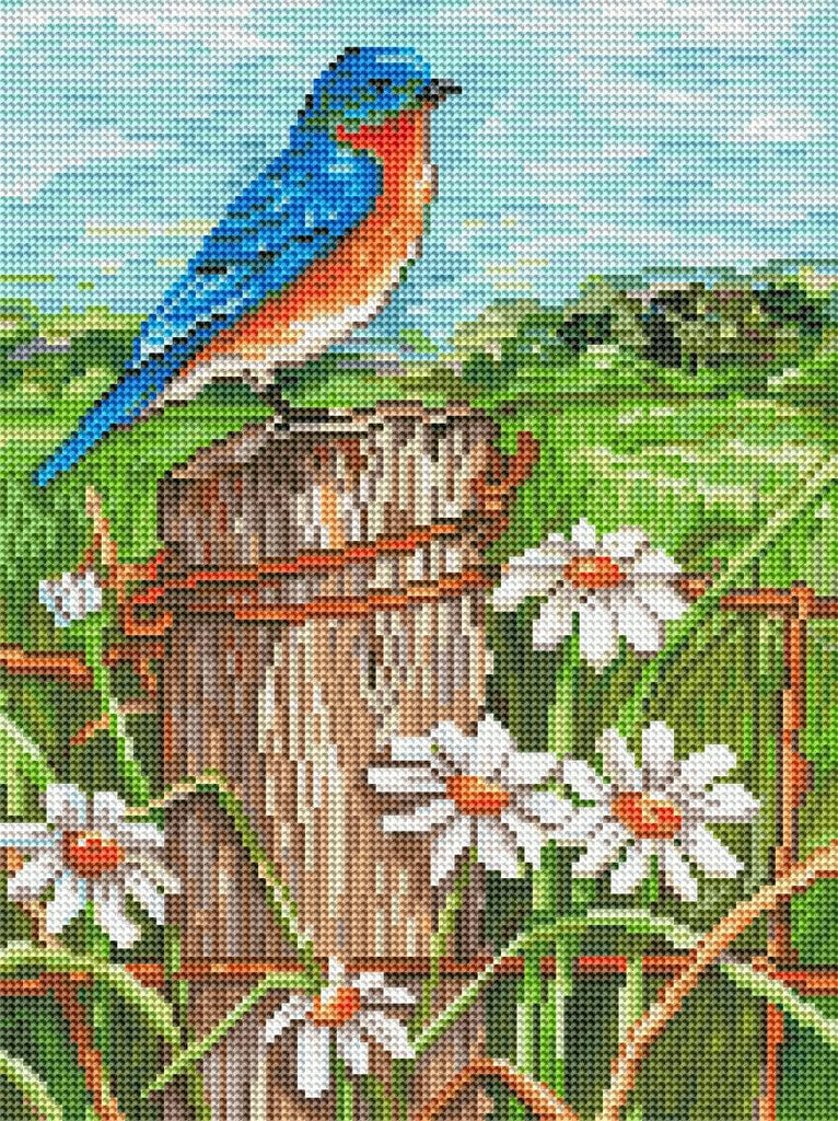 Bluebird In The Daisy Meadow - Craftibly